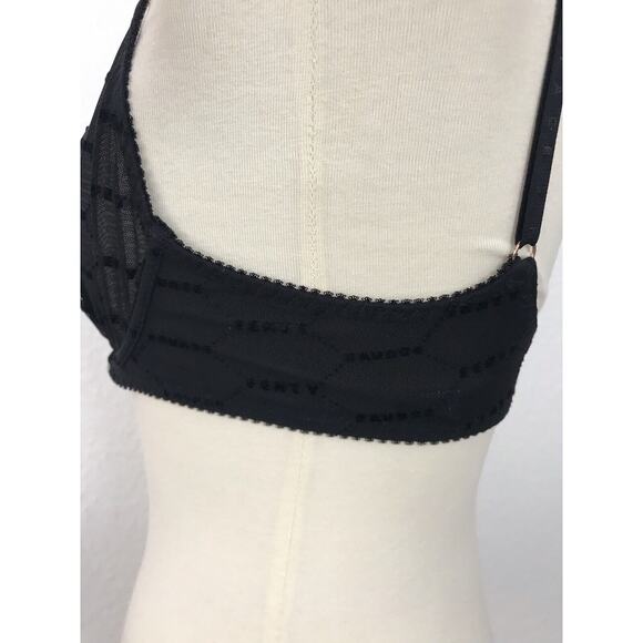 Savage X Fenty Lingerie Sheer Mesh Velvet Logo Underwire Bra - Picture 6 of 9